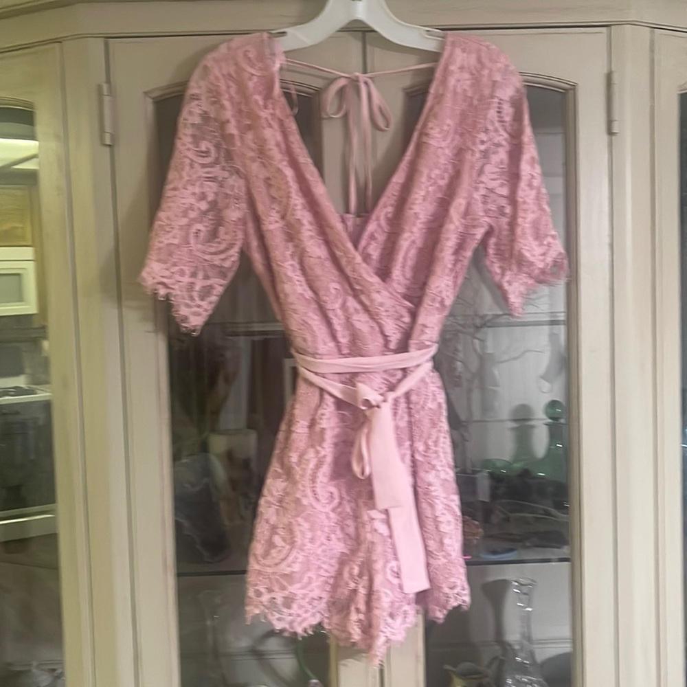 Pink lace romper from Franchesca size medium